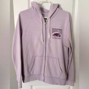 Roots light purple full zip sweater